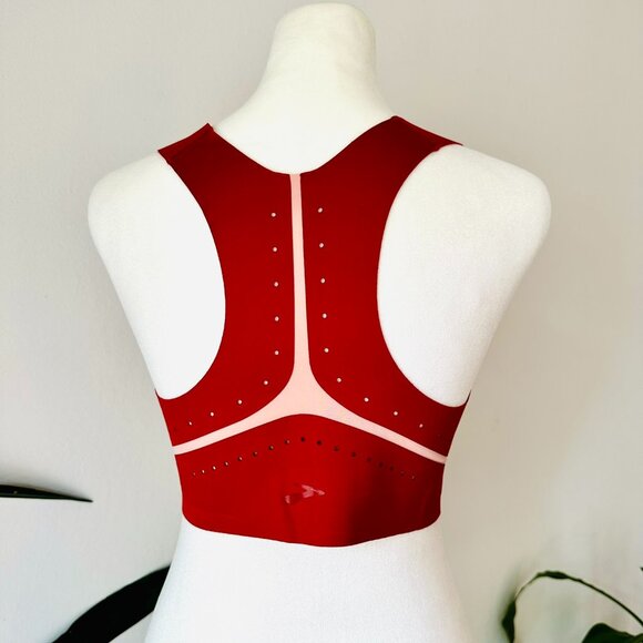 Brooks Dare High Neck Run Sports Bra (check measurements) Medium dark red - Picture 3 of 9